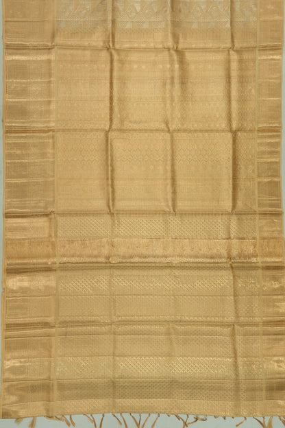 Kanchipuram Silk Tissue Brocade Gold Saree