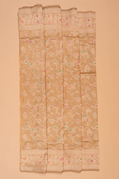 Banarasi Silk Kadwa Jaal Cream Saree