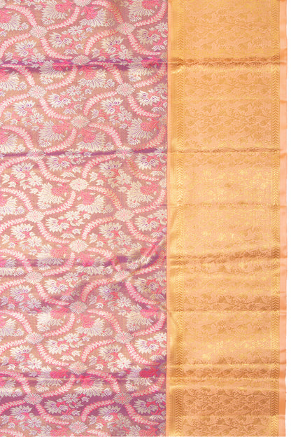 Kanchipuram Silk Tissue Brocade Purple Saree