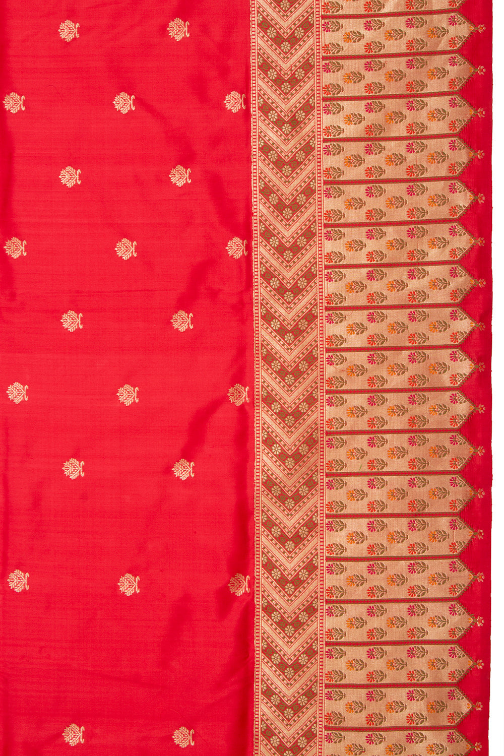 Banarasi Silk Kadwa Butta Red Saree