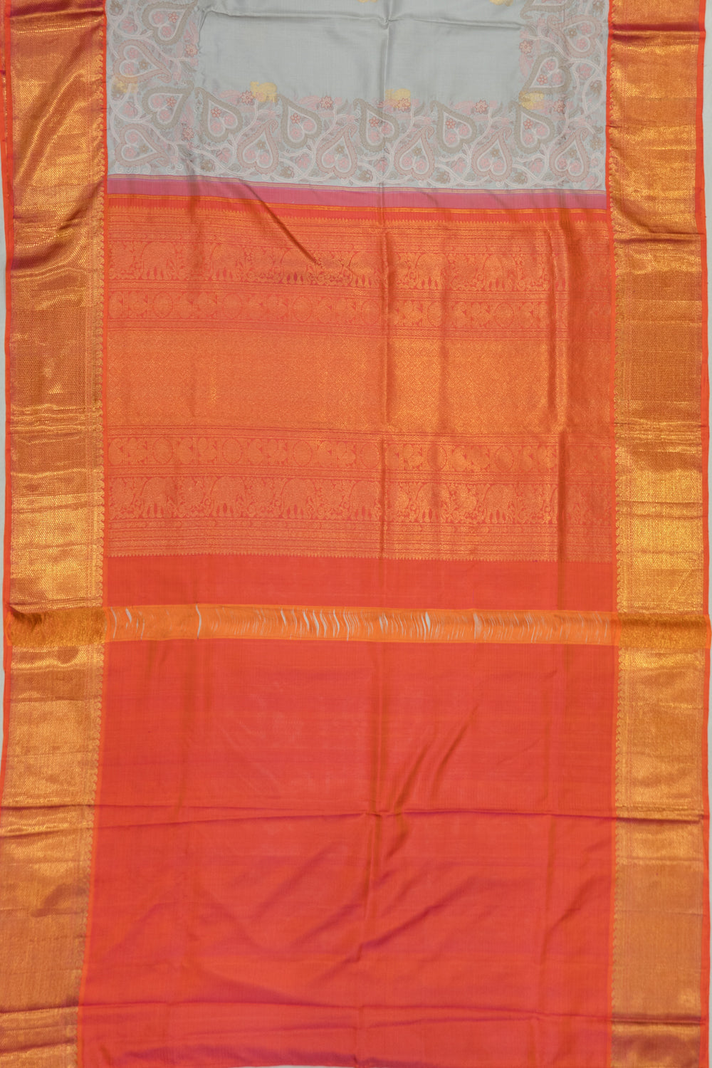 Kanchipuram Silk Butta Grey Saree