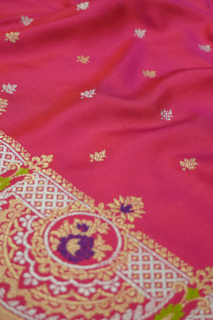 Banarasi Silk Butta Pink Saree