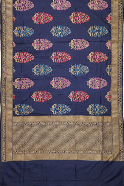 Banarasi Silk Butta Dark Blue Saree