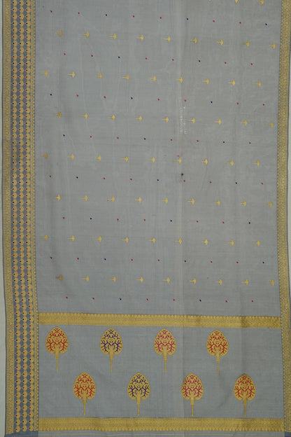 Banarasi Kora Organza Butta Grey Saree