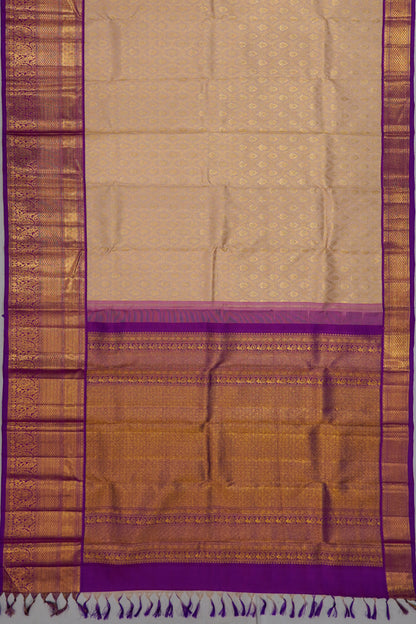 Kanchipuram Silk Brocade Peach Saree