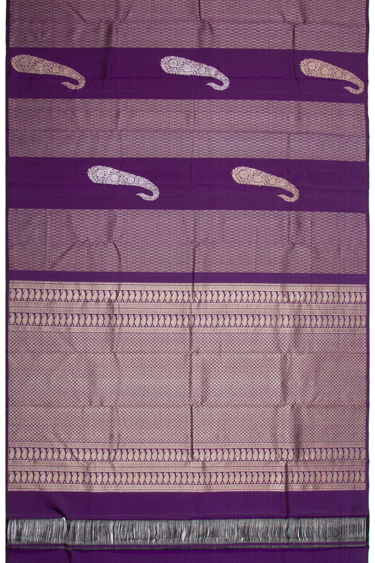 Antique Zari Kanchipuram Silk Brocade Violet Saree