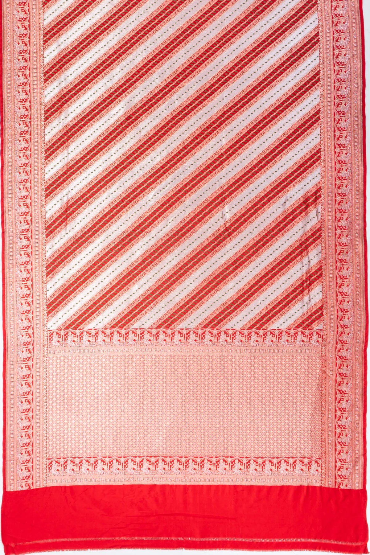 Banarasi Silk Leheriya Red Saree