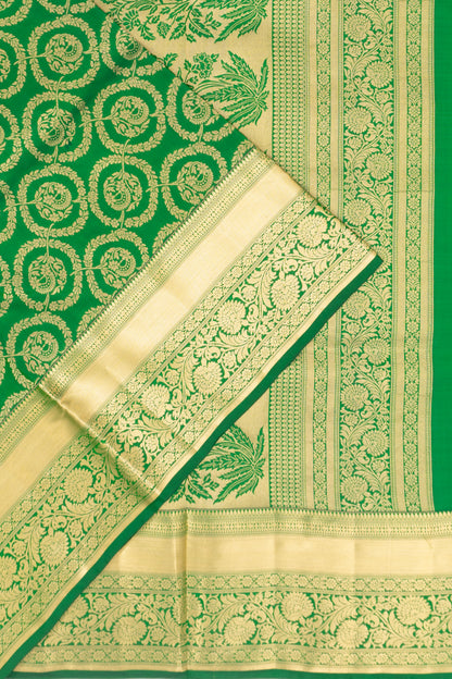 Coimbatore Soft Silk Jaal Green Saree