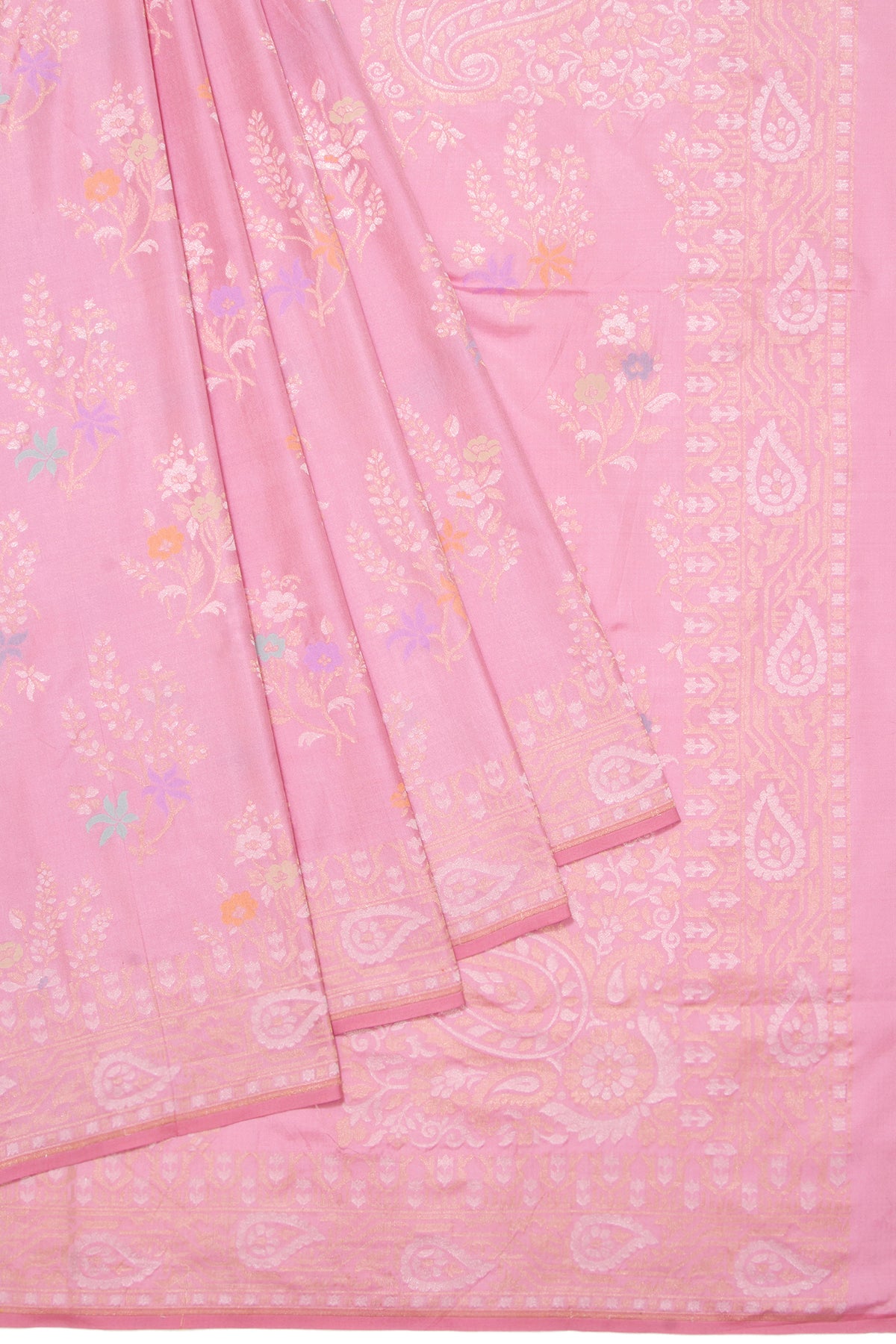 Banarasi Silk Jaal Butta Baby Pink Saree