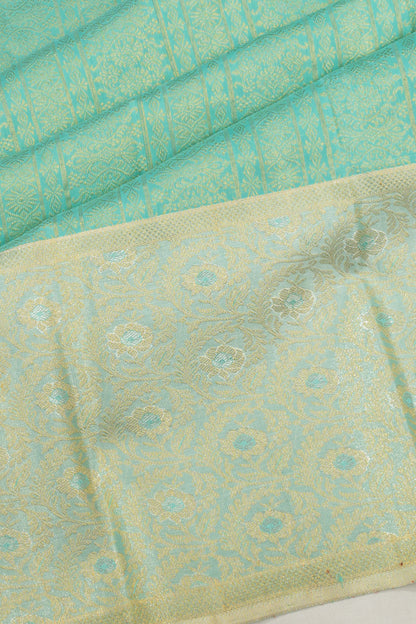 Kanchipuram Silk Brocade Sea Green Saree