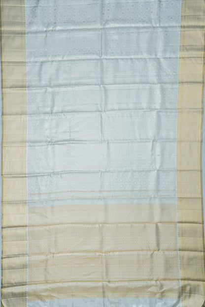 Kanchipuram Silk Tissue Brocade Silver Saree