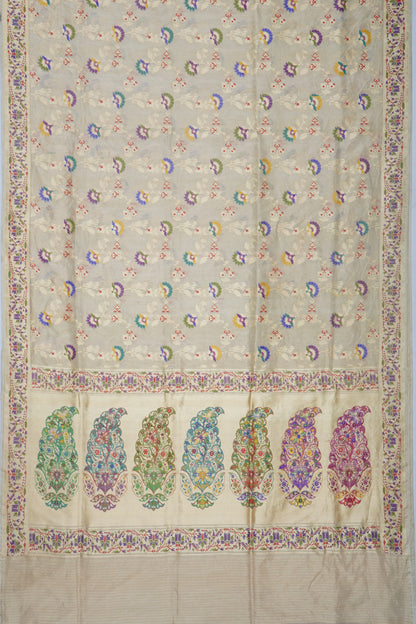 Banarasi Kora Organza Tissue Jaal White Saree