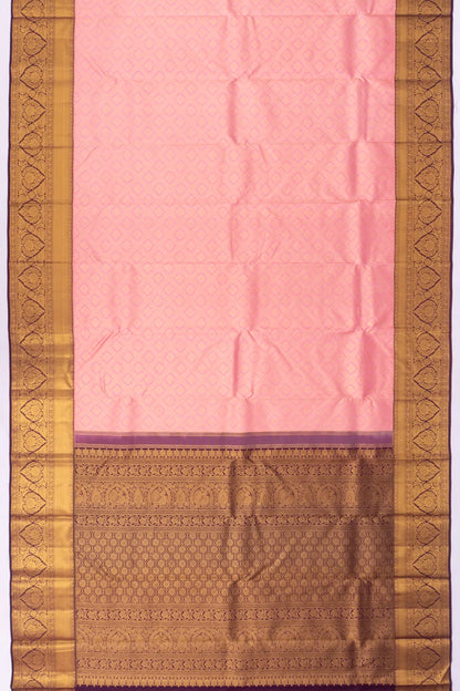 Kanchipuram Silk Brocade Baby Pink Saree