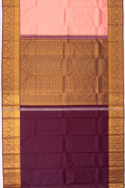 Kanchipuram Silk Brocade Baby Pink Saree