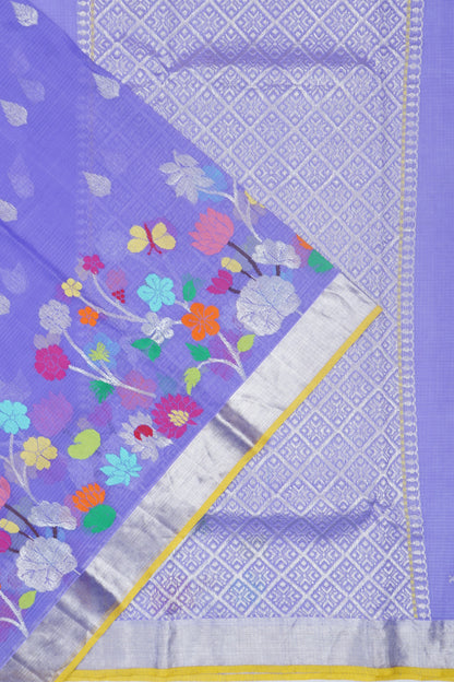 Zari Kota Cotton Butta Lavender Saree