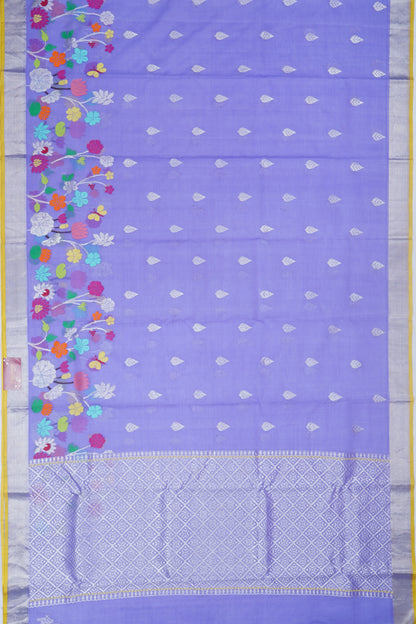 Zari Kota Cotton Butta Lavender Saree