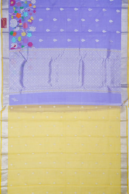 Zari Kota Cotton Butta Lavender Saree