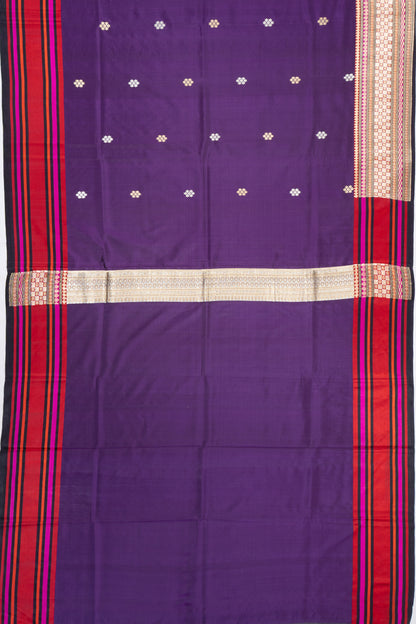 Banarasi Satin Butta Violet Saree