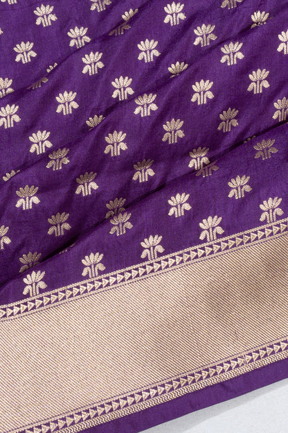 Banarasi Silk Brocade Purple Saree