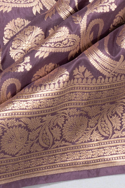Banarasi Silk Brocade Lilac Saree