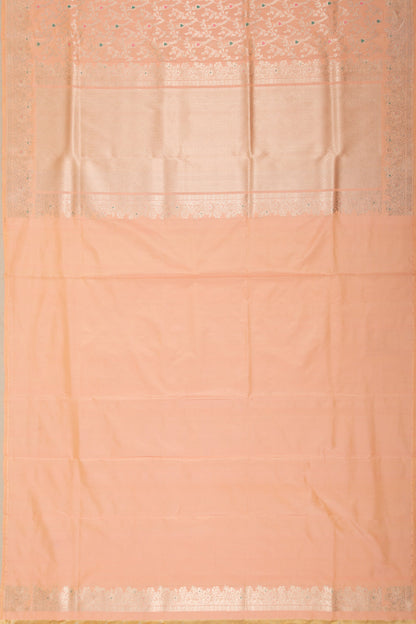Banarasi Silk Kadwa Jaal Pastel Orange Saree DM