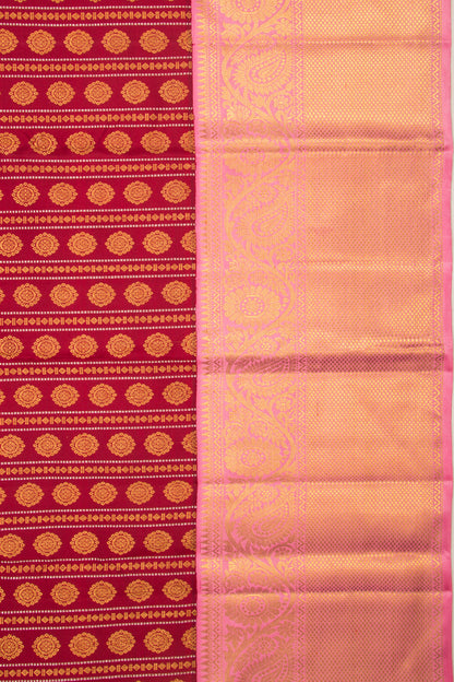 Kanchipuram Silk Brocade Maroon Saree